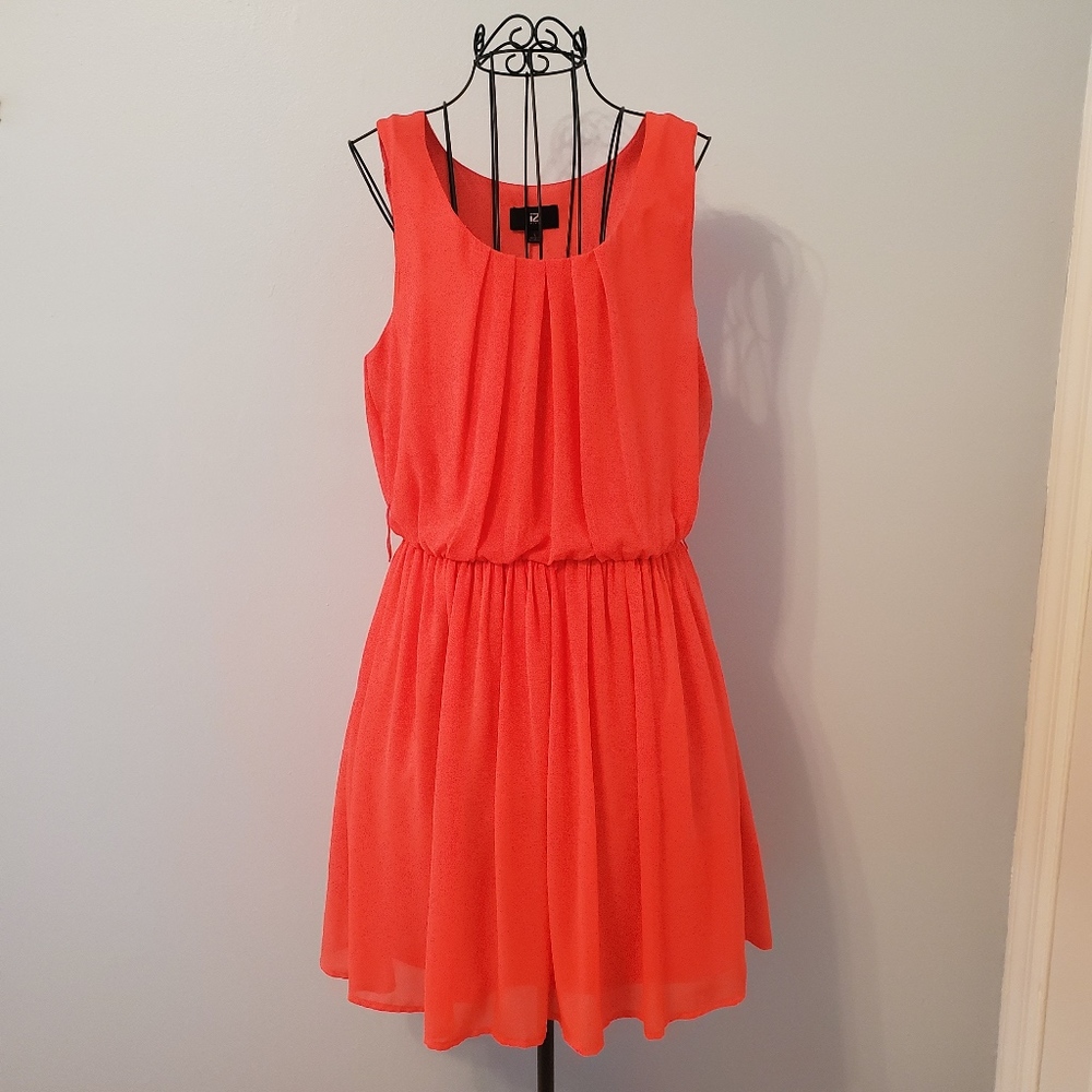 Iz Byer | Bright Orange A-line Dress